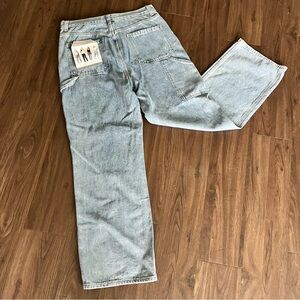 NWT Simple Society Super High Rise baggy denim carpenter jeans 31”x 30”